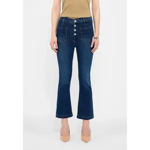 FRAME NWT Womens Size 29 29x27 Blue Le Bardot Cropped High-Rise Flared Jeans NEW thumbnail 6