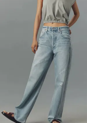NWOT Citizens of Humanity Ayla Swirl High-Rise Tapered Jeans 28 thumbnail 1