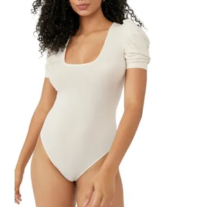 FREE PEOPLE So Fresh Modal Blend Bodysuit Top,‎ Ivory, Medium, (8/10) NWT thumbnail 3