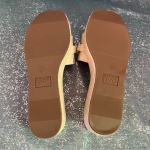 Madden NYC Cream Bone Chain Espadrille Platform Slide Sandals Cottagecore NEW 9 thumbnail 7