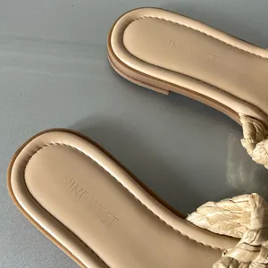 Nine West Woven Slide Sandals Women’s Size 7M Beige Raffia Flat Slip-On Summer Shoes thumbnail 3