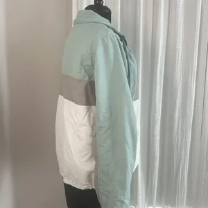 Athletic Collection by 26 International Colorblock Blue White Windbreaker Jacket thumbnail 5