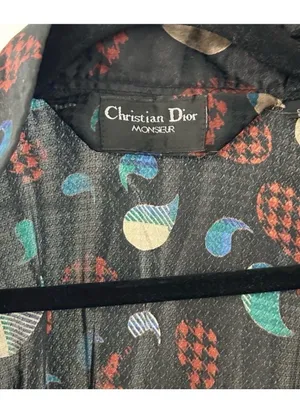 Vintage Christian Dior Monsieur Belted Jacquard Robe Paisley One Size thumbnail 4