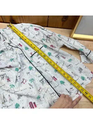 Victorias Secret Travel Paris London Print Pajamas Size Medium White Multicolor thumbnail 9
