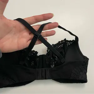 Victorias Secret Bra Unlined Demi Underwire Floral Lace Convertible Black thumbnail 11