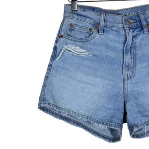 American Eagle 90s Boyfriend Distressed Denim Shorts Light Wash High Rise Size00 thumbnail 3