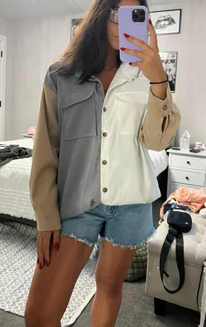 Multicolored Long Sleeve Button Down Multiple thumbnail 1