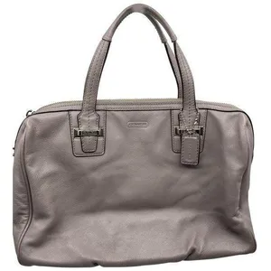 Coach Gray Medium Leather Tote Bag thumbnail 1