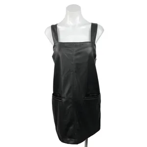 Abercrombie & Fitch Womens Black Faux Leather Sleeveless Shift Mini Dress Size M thumbnail 5