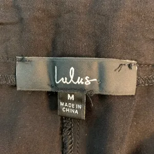 Lulus Black High Waisted‎ Wide Leg Pleated Rayon Trousers Pants Office Church M thumbnail 3