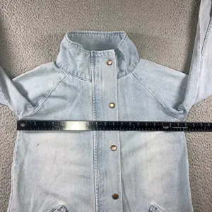 Oversized Denim Cargo Parka Jacket M Gorpcore Utility Field Coat Blue Light Wash Size M thumbnail 16