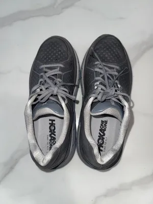 Hoka one one Gaviota leather Gray and Light Gray Cushioned Running Sneakers thumbnail 4