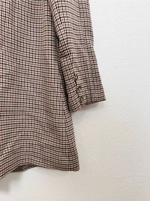 NWOT L'Academie Brown Houndstooth Coat Women's Small Button Front Tailored thumbnail 5