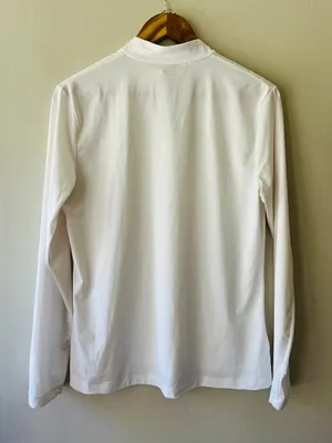 Nike Womens Sz M White Dri-FIT Victory long-sleeve half-zip‎ golf top Pullover thumbnail 7