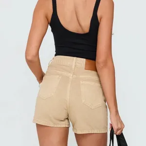 NWOT Princess Polly Denim Shorts‎ Womens Tan High Waisted Cotton Khaki 4 thumbnail 2