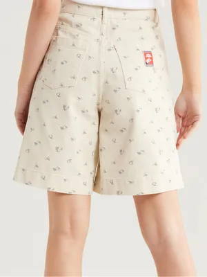 NWOT Damson Madder Anthropologie floral High waist denim Novah Shorts - Cream 8 thumbnail 4