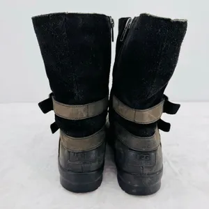 Ugg Lorna Black Boots Waterproof Genuine Leather Wool Lined 8.5” Shaft Size 8.5 thumbnail 6