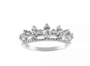 Exquisite Women Silver Crown Ring thumbnail 1