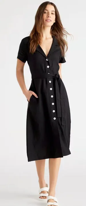 Quince 100% European Linen Button Front Dress thumbnail 1