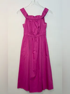Anthropologie Maeve Pink Purple Fuchsia Mona Off Shoulder Midi Dress thumbnail 4