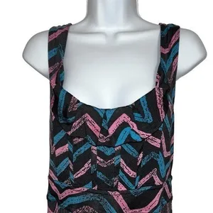 MARC BY MARC JACOBS Pink Blue Chevron Zigzag Fit and Flare Dress‎ NWOT Small thumbnail 4