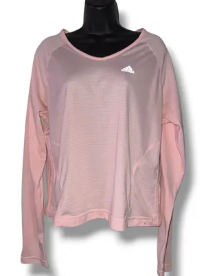Adidas light pink long sleeve athletic top thumbnail 1