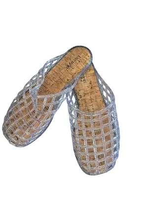 Silver Glitter jelly Slide Sandals - Women's New with out tags thumbnail 2