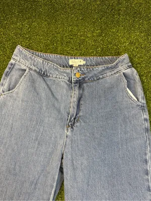 Molly Bracken High Waist Trouser Jean Straight Leg Wide Cuff Medium Wash 31x30 thumbnail 3
