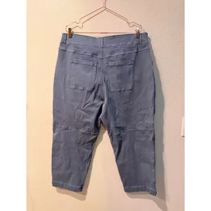 Spanx Womens Cargo Pants 3X Blue Stretch Twill Cropped Tummy Control 20399Q thumbnail 6