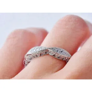 NEW 1 Ct Pretty Pave Simulated‎ Diamond Eternity Wedding Band Ring, Size 10 thumbnail 6