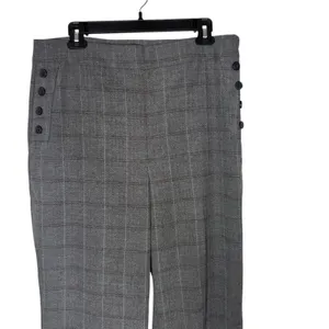 Loft High Rise Wide Leg Gray‎ Sailor Plaid Pants Womens 12 Academia Preppy Office NEW thumbnail 8