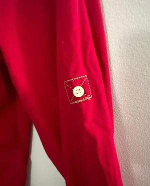 Tommy Hilfiger Top Button Down Long Sleeve Chest Pockets Red Medium thumbnail 8