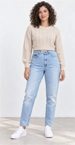 Vintage Lee Women’s High-Rise Mom Jeans Light Wash Tapered Leg 27x32 thumbnail 1