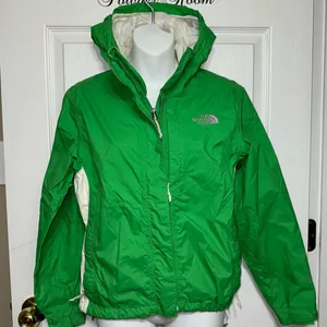 THE NORTH FACE Hyvent Kelly Green Hooded Rain Jacket Windbreaker 2012 Womens XS thumbnail 1