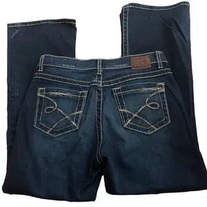 BKE The Buckle Drew Classic Mid Rise Boot Jean Size 28X29 Dark Wash Stretch thumbnail 3