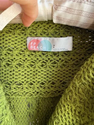 Free People Olive Green Knit Romper with Button Front sz S thumbnail 4