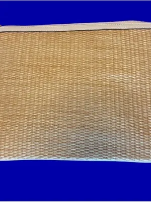 Kate Spade HAND MADE Straw Woven Pouch with Strawberry Embroidery. thumbnail 5