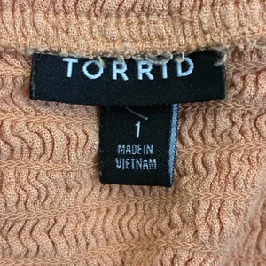 Torrid Tiered Smocked Back Ruffle Strap Midi Dress Peach Boho Size 1 thumbnail 5