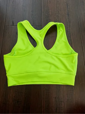 Neon Green Racerback Sports Bra thumbnail 3