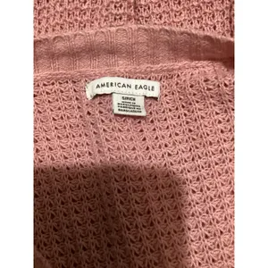 American Eagle Pink Waffle Knit Button Neck Pullover Sweater Size S thumbnail 5