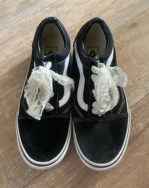 Vans Old Skool Platform sneakers lace shoes women 7.5 thumbnail 1