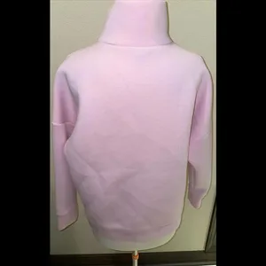 Project Runway Womens Sweatshirt Top Pink 3/4 Sleeves Mock Neck Stretch‎ M thumbnail 4