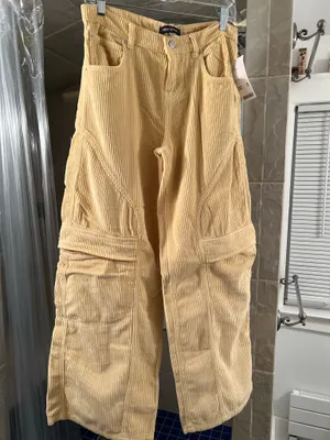 Urban Outfitters Yellow Corduroy wide Leg Skater Pants thumbnail 1