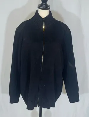 Lauren Ralph Lauren Epaulet Gold Arm Patch Zip Sweater thumbnail 1