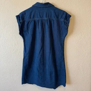 Old Navy Dark Wash Denim Button Front Shirt Dress XS thumbnail 3
