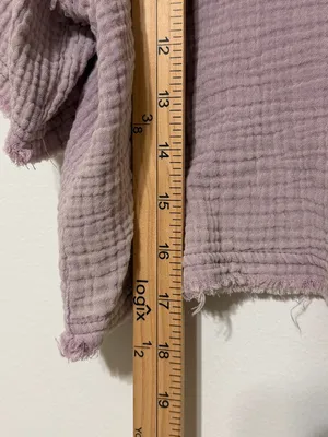 POL Gauze Purple Boho Top Size Small Cropped Oversized Cotton Beach thumbnail 8