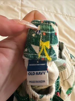 Gap GapBody Green & Navy Plaid Flannel pants thumbnail 3