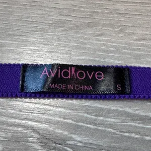 Avidlove Purple Lace Mesh Halter Teddy Bodysuit O-Ring‎ Detail Small thumbnail 8