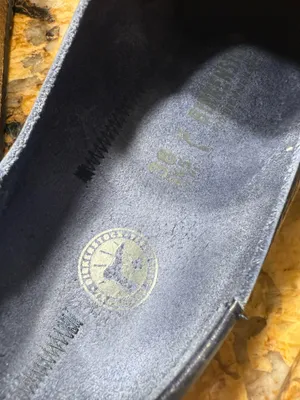 Birkenstock size 7 worn once. Navy blue perfect condition thumbnail 3