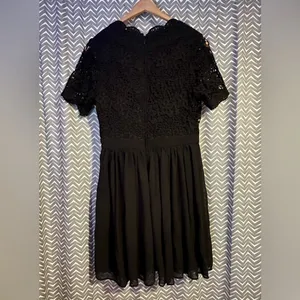 Lulus | Angel in Disguise Black Lace Skater Dress, Size M thumbnail 7